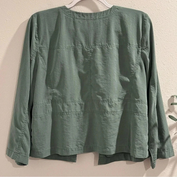 Eileen Fisher Nori Sandwashed Tencel Round Neck Jacket Size Medium Work Chic - Picture 2 of 8